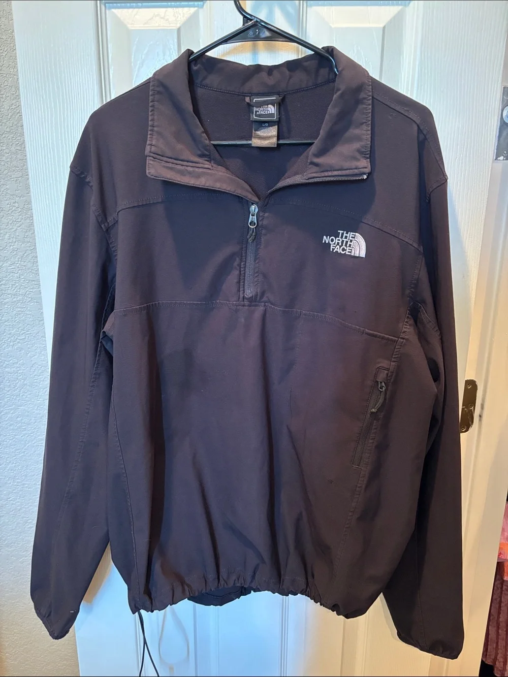 The North Face Apex Nimble 1/4 Zip Softshell Pullover Jacket Black size Large